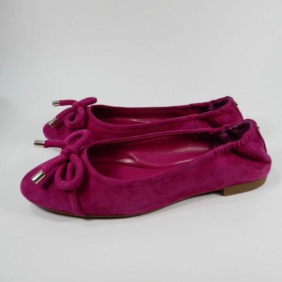 Vince Camuto Maysa Bow Ballet Flats Size 8.5 Fuchsia Pink Suede NEW $110 - Picture 5 of 10